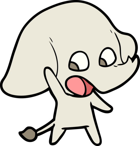 Bir insan tarafından çizilmiş şirin bir fil.