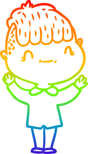 Gökkuşağı gradyan çizimi bir insan tarafından çizilmiş bir çizgi film karakteri.