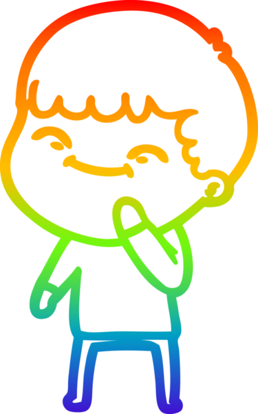 gökkuşağı gradyan çizgi çizimi bir insan tarafından çizilmiş mutlu bir çocuk