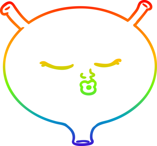 Bir insan tarafından çizilmiş karikatür mesanesi çizimi.