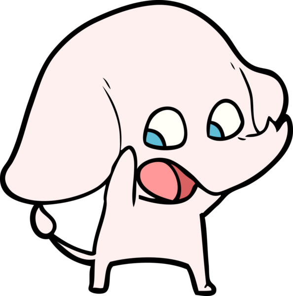 Bir insan tarafından çizilmiş şirin bir fil.