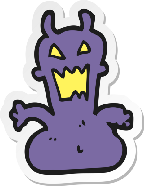 Bir insan tarafından çizilmiş küçük bir uzaylı çizgi film çıkartması.