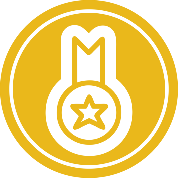 Bir insan tarafından çizilmiş madalya ödülü simgesi