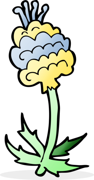 Bir insan tarafından çizilmiş karikatür çiçeği