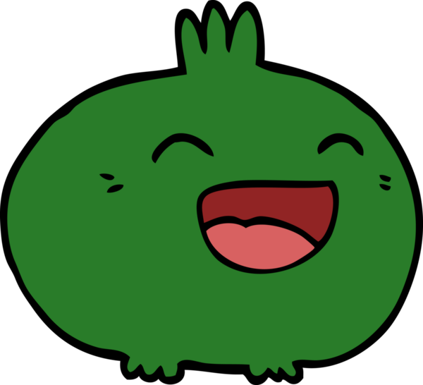 Bir insan tarafından çizilmiş mutlu kök sebze karalaması.