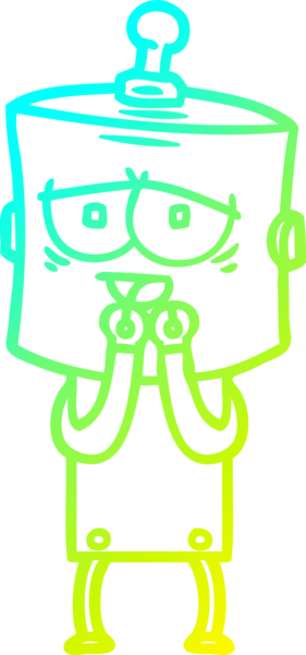 Bir insan tarafından çizilmiş soğuk gradyan robot çizimi