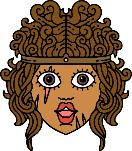 Retro Dövme Tarzı İnsan Barbar Karakteri