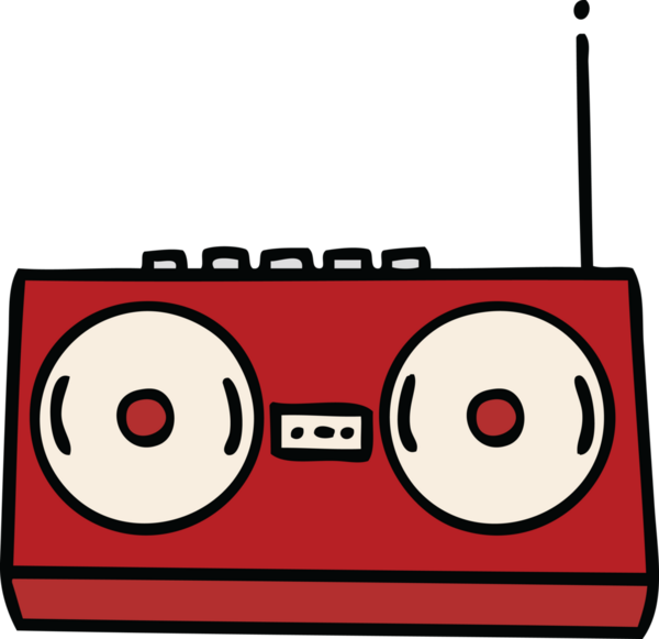 Bir insan tarafından çizilmiş güzel bir müzik seti karikatürü.