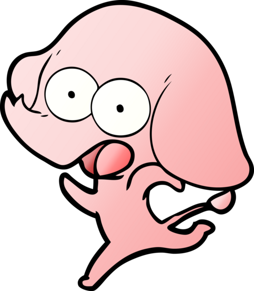 Bir insan tarafından çizilmiş şirin bir fil.