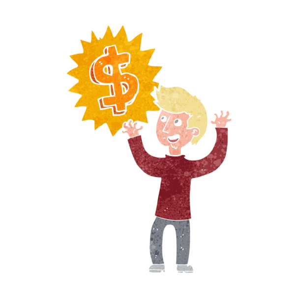 Bir insan tarafından çizilmiş para karikatürü.