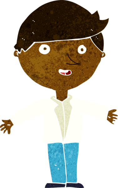 Bir insan tarafından çizilmiş, sıradan ceketli bir karikatür adamı.