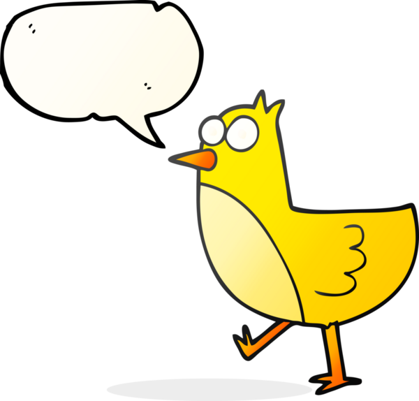 Bir insan tarafından çizilmiş serbest konuşma balonu karikatür kuşu