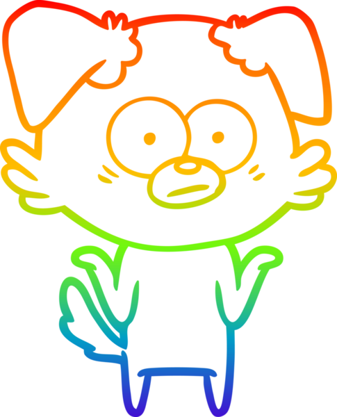 gökkuşağı gradyan çizimi bir insan tarafından çizilmiş sinirli bir köpek çizgi filmi