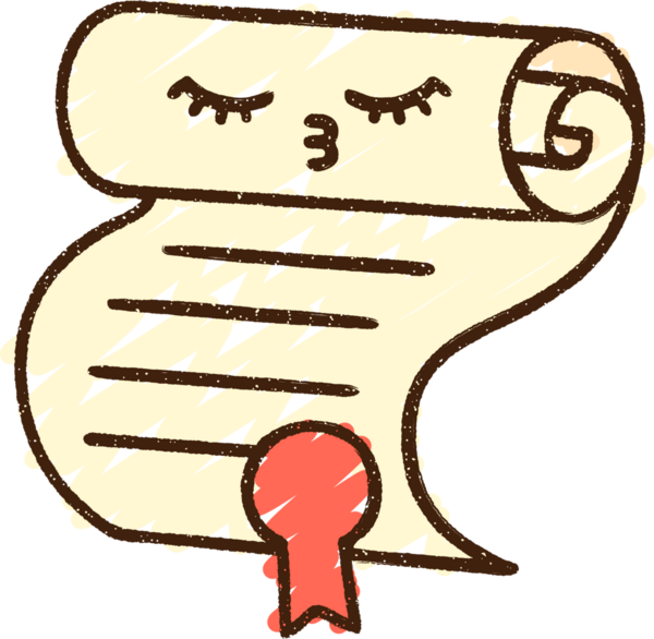 Bir insan tarafından çizilmiş Sertifika Tebeşiri