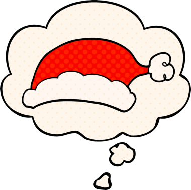 Bir insan tarafından çizilmiş, düşünce baloncuklu çizgi roman şapkası.