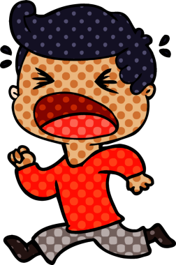 Bir insan tarafından çizilmiş bağıran adam çizgi filmi.