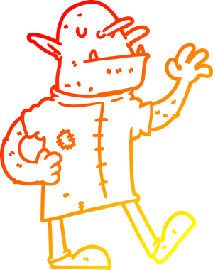 Bir insan tarafından çizilmiş çizgi bir goblin çizimi.