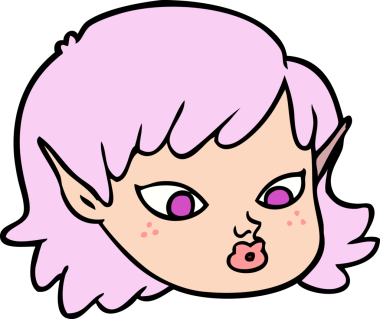 Bir insan tarafından çizilmiş bir elf kızı.