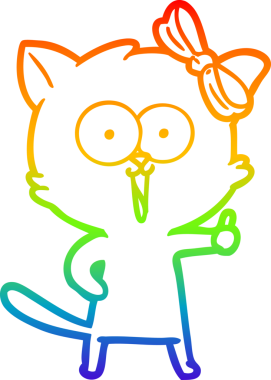 gökkuşağı gradyanı çizimi bir insan tarafından çizilmiş çizgi film kedisi