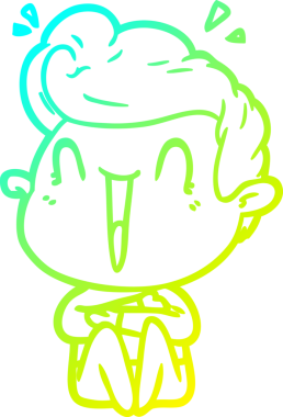 Bir insan tarafından çizilmiş, heyecanlı bir çizgi film çizimi.