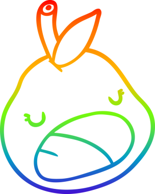 gökkuşağı gradyan çizgisi bir insan tarafından çizilmiş şirin bir armut