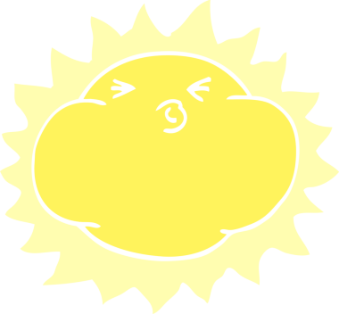 Bir insan tarafından çizilmiş parlak güneş.