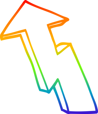 gökkuşağı gradyan çizgi çizimi bir insan tarafından çizilmiş bir çizgi film büyüme oku