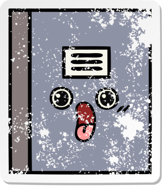 Bir insan tarafından çizilmiş şirin bir çizgi roman çıkartması.