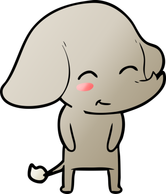 Bir insan tarafından çizilmiş şirin bir fil.