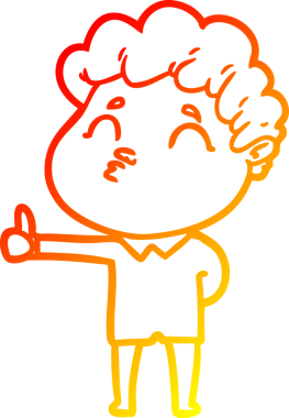 Bir insan tarafından çizilen çizgi film karakterinin sıcak çizgi çizimi