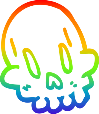 gökkuşağı gradyan çizgi çizimi bir insan tarafından çizilmiş komik kafatası