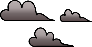 Bir insan tarafından çizilmiş bir fırtına bulutunun gölgelenmiş karikatürü