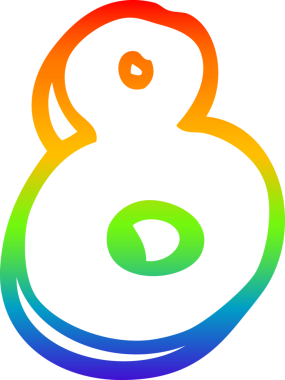 gökkuşağı gradyan çizgi çizimi bir insan tarafından çizilmiş sekiz numaralı çizgi