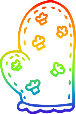 Bir insan tarafından çizilmiş fırın eldiveninin çizimi.