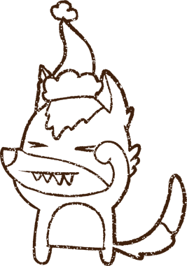 Bir insan tarafından çizilen Xmas Wolf Kömürü