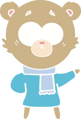 şaşırmış ayı düz renkli çizgi film bir insan tarafından çizilmiş.