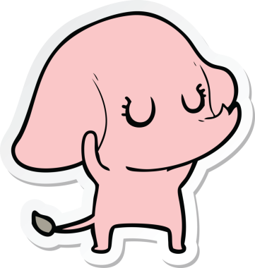 Bir insan tarafından çizilmiş şirin bir fil çıkartması.