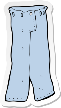 Bir insanın çizdiği kot pantolonun çıkartması.