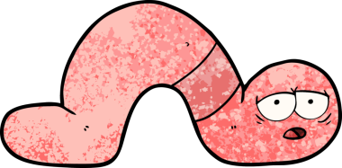 Bir insan tarafından çizilmiş yorgun solucanlar.