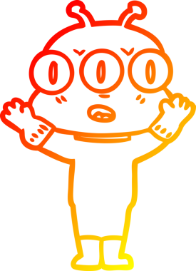 Bir insan tarafından çizilmiş üç gözlü bir karikatür çizimi.