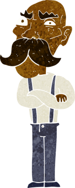 Bir insan tarafından çizilmiş kızgın yaşlı bir adam.