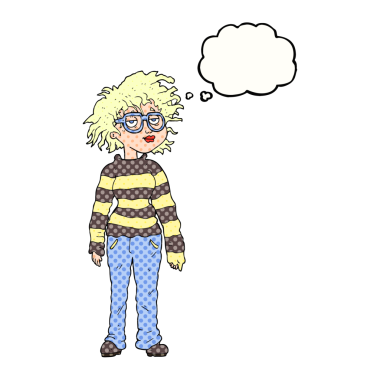 Bir insan tarafından çizilmiş serbest çizim balon karikatürlü inek kız.