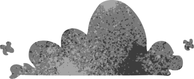 Bir insan tarafından çizilmiş beyaz bir bulutun retro karalaması.