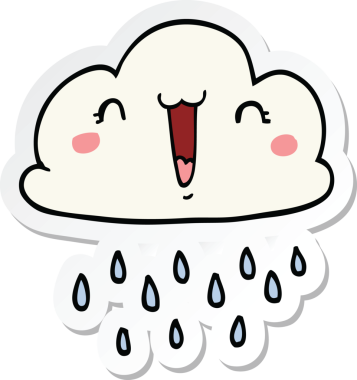 Bir insan tarafından çizilmiş bir karikatür fırtına bulutunun çıkartması.