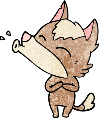 Bir insan tarafından çizilmiş uluyan kurt çizgi filmi.