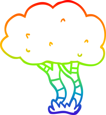 gökkuşağı gradyan çizgisi bir insan tarafından çizilmiş bir çizgi ağaç