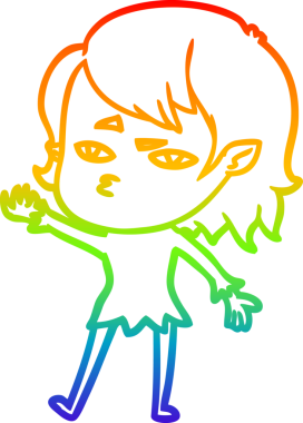 Gökkuşağı gradyan çizimi Bir insan tarafından çizilen vampir kız çizgi