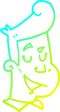 Bir insan tarafından çizilmiş mutlu bir adamın soğuk çizgi çizimi.