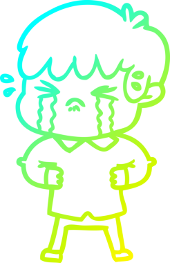 Bir insan tarafından çizilmiş ağlayan bir çocuk çizgi filmi.