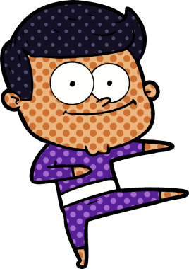 çizgi film mutlu adam dans bir insan tarafından çizilmiş